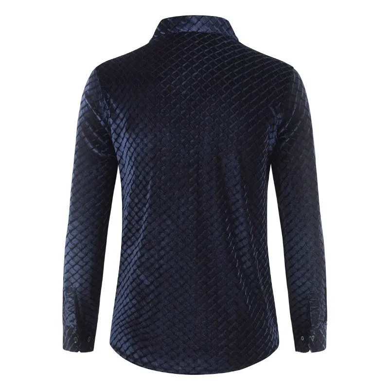 2018 الخريف جديد الرجال المخملية قمصان مربعة النقش الذكور طويلة الأكمام صالح سليم المخملية قميص واحد الصدر عارضة الأعمال قمم قمصان 3XL 2018 الخريف جديد الرجال المخملية قمصان مربعة النقش الذكور طويلة الأكمام صالح سليم المخملية قميص واحد الصدر عارضة الأعمال قمم قمصان 3XL