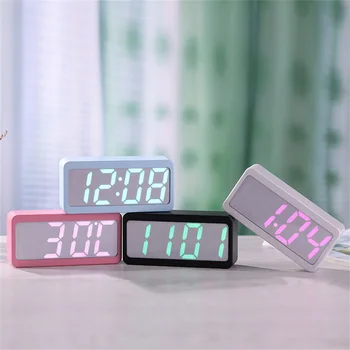 

Decorative Digital Alarm Clock LED Sound Control Alarm Clocks Temperature Electronic Table Clock Color-changing Home Decor