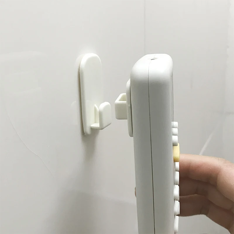 

2 Pairs Multifunction Sticky Hook TV Air Conditioning Remote Control Hanger Wall Hanging Storage Holder Seamless Hooks Organizer
