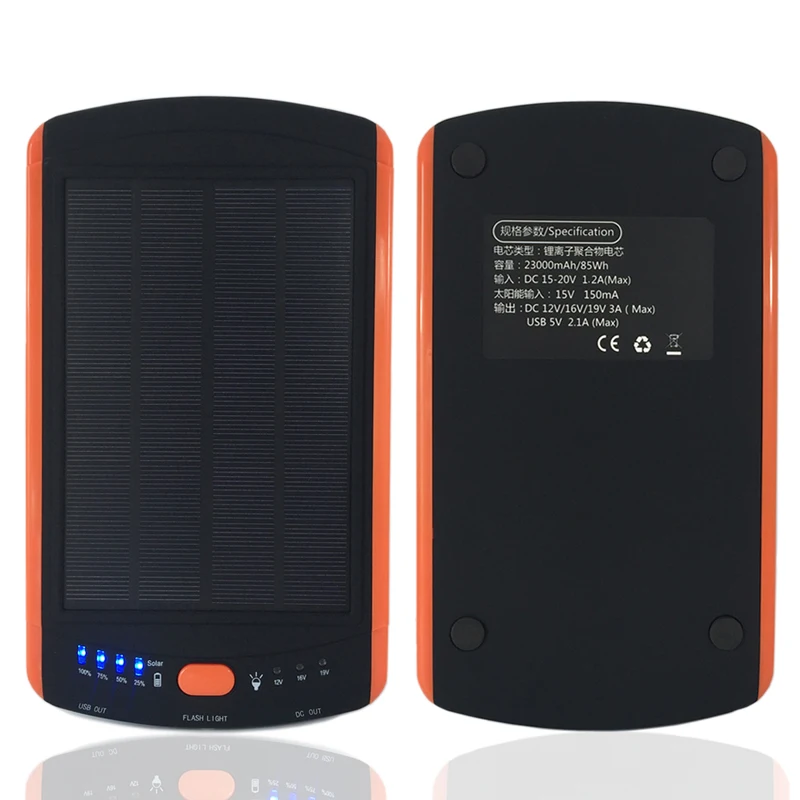 Large Capacity Power Solar 23000mAh Charger for Laptop Backup External