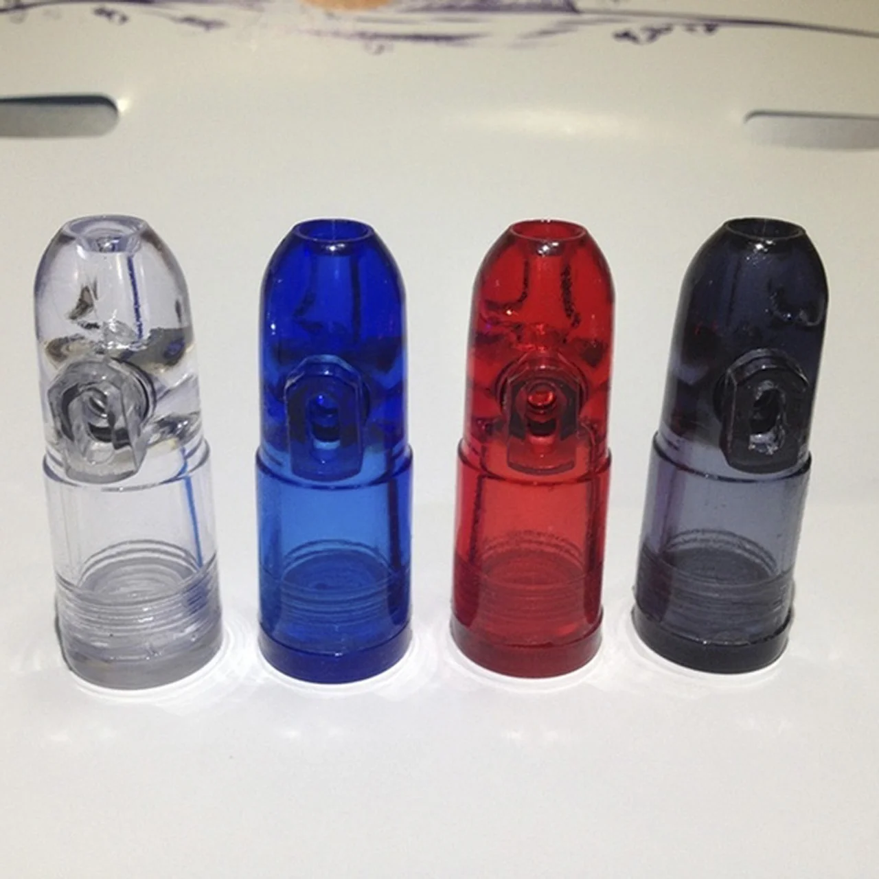 

1pc Plastic Acrylic Sunff Dispenser Bullet Rocket Snorter Sunff Pill Bottle Snorter Sniffer Color Random