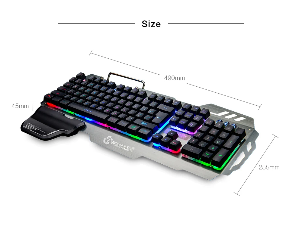 7pin PK900 Gaming Keyboard with Backlight 104 Keys