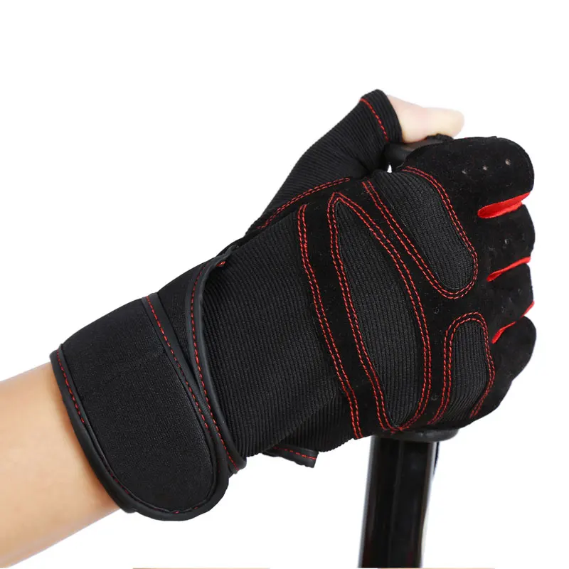 With Belt Body Building Fitness Gym Gloves Crossfit Weight Lifting Gloves For Men Musculation Women Anti-slip Barbell Dumbbell