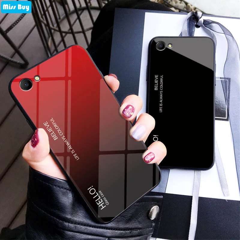 Fundas For OPPO A83 Case 5.7 Luxury Gradient Tempered Glass Phone Cases A1 Fashion Ultra Thin Back Cover Coque |