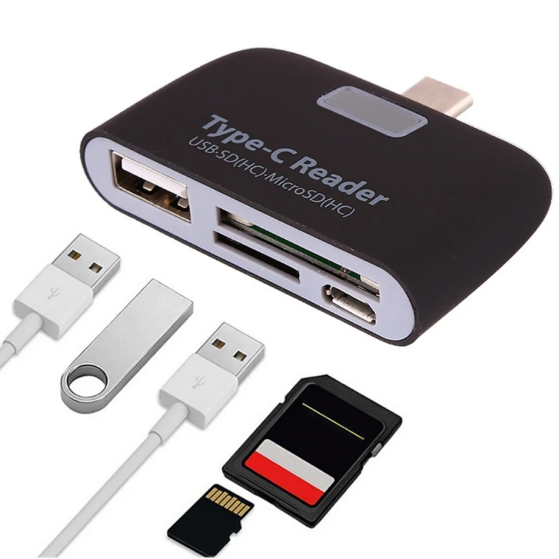 3,1 тип-c 3 в 1 USB USB-C TF Micro OTG кардридер для телефонов Macbook планшет Многофункциональный кардридер