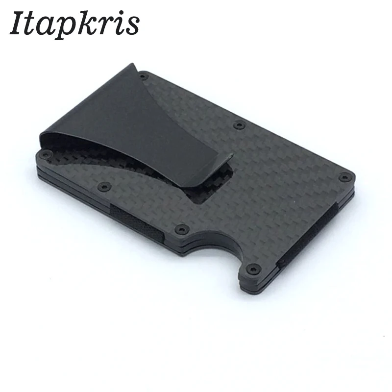 

Men Carbon Fiber Credit Card Holder Portable Women Money Holder Aluminum Pocket Rfid Wallet Fashion Bank Card Cash Case
