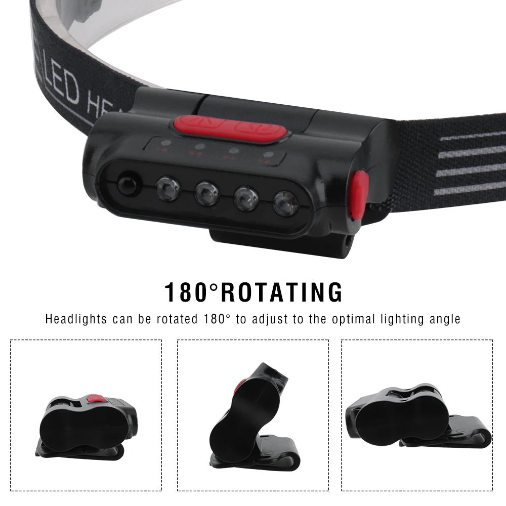 BORUIT Smart Induction LED Headlamp IR Sensor Hat Clip Light USB Headlight IPX4 Waterproof Head Torch Camping Hunting Flashlight