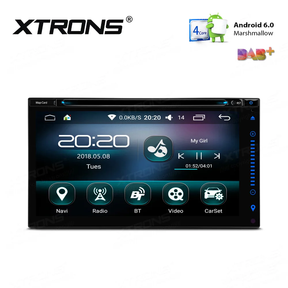 Sale XTRONS Universal 6.95" Digital Touch Screen Head unit Android Car Multimedia DVD Player Radio Stereos Steering wheel GPS RDS OBD 1
