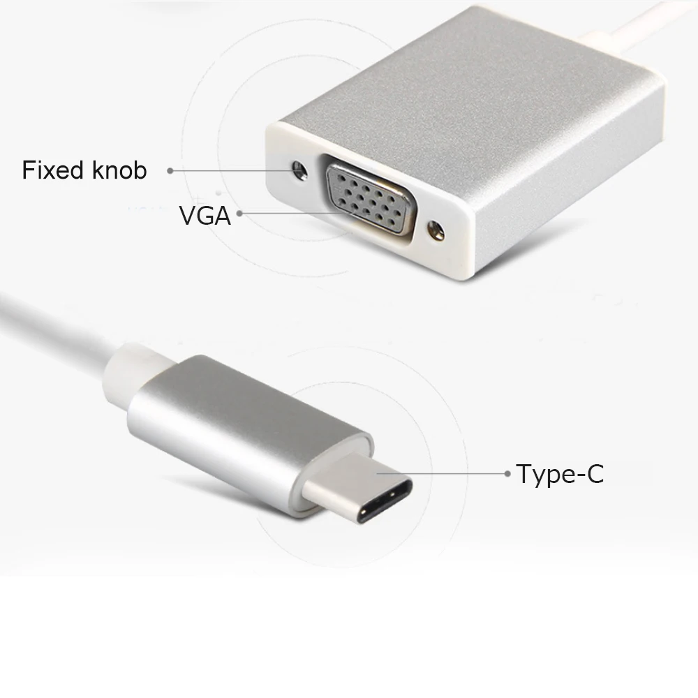 TUTUO USB 3 1 Тип C папа к VGA Женский конвертер разъем Кабель адаптер для Apple Macbook Chromebook