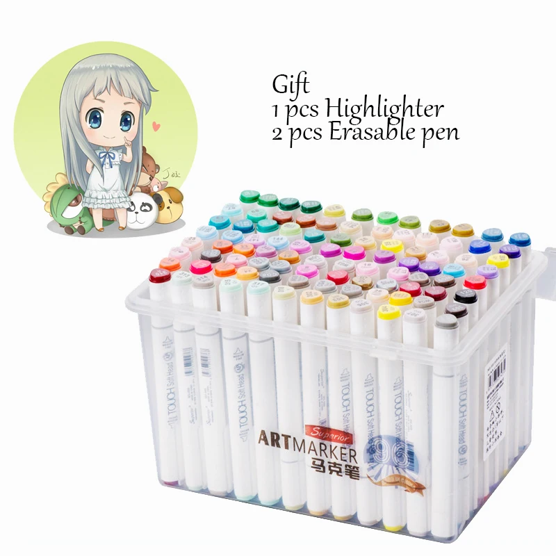 

Dual Head Markers Sketch Set , 60 80 160 218 Color Professional Art Markers Manga marker pen Writing Artist For Children Graffi