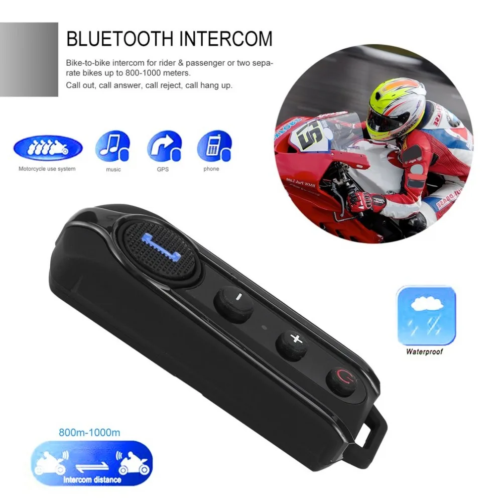 

BT-S1 1000M Motorcycle BT Interphone Motorbike Helmet Wireless Bluetooth Intercom FM Headset Portable Mini Interphone