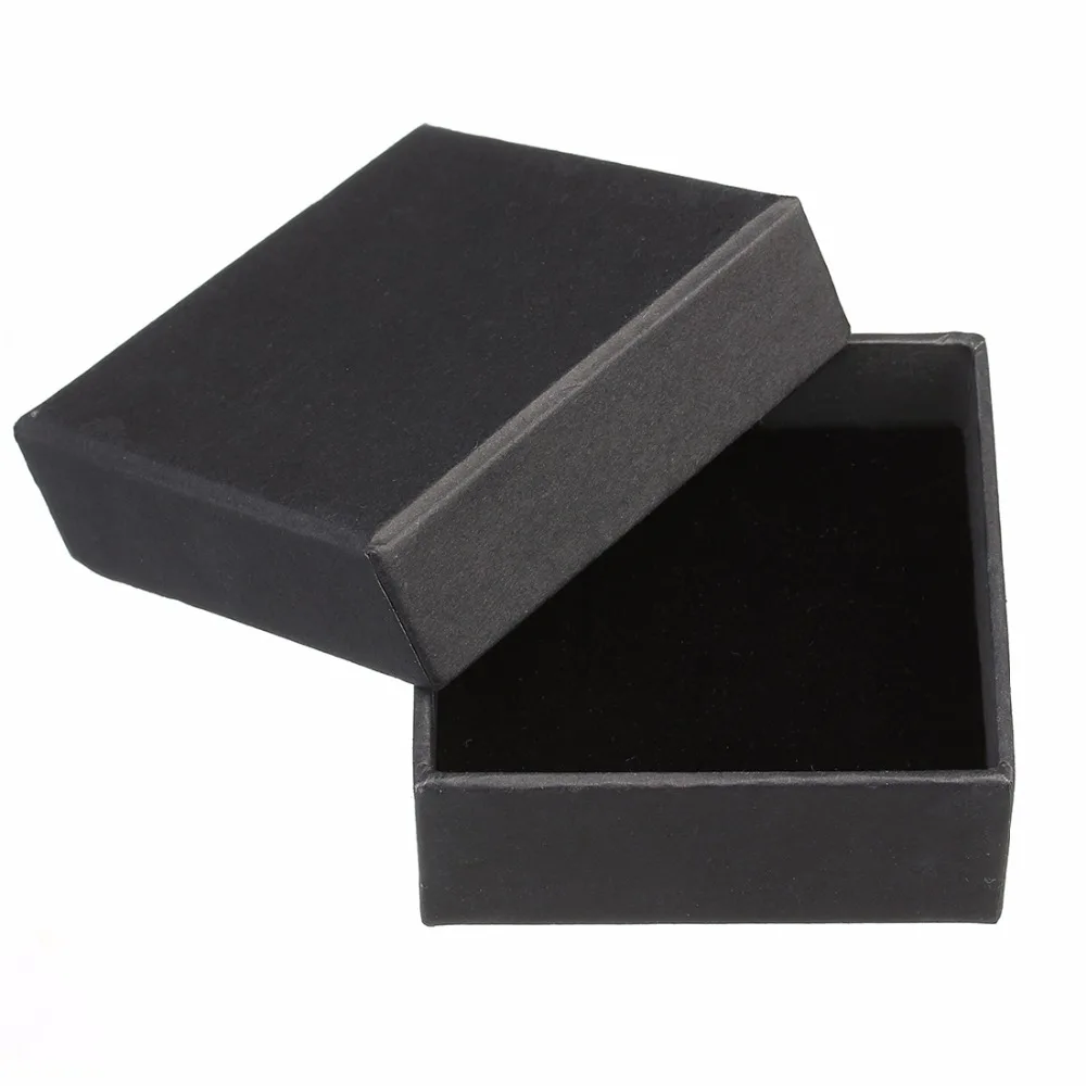 

LOULEUR Jewelry Packaging Black Paper Box Inside Sponge Gift Boxes for Earrings Ring Bracelets Free Shipping Wholesale