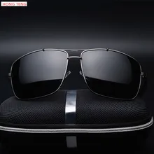 Hong Teng New Arrivals Polarized Lens Colorful Rectangle Men Sunglasses Brand designer Driver Sunglasses with Box
