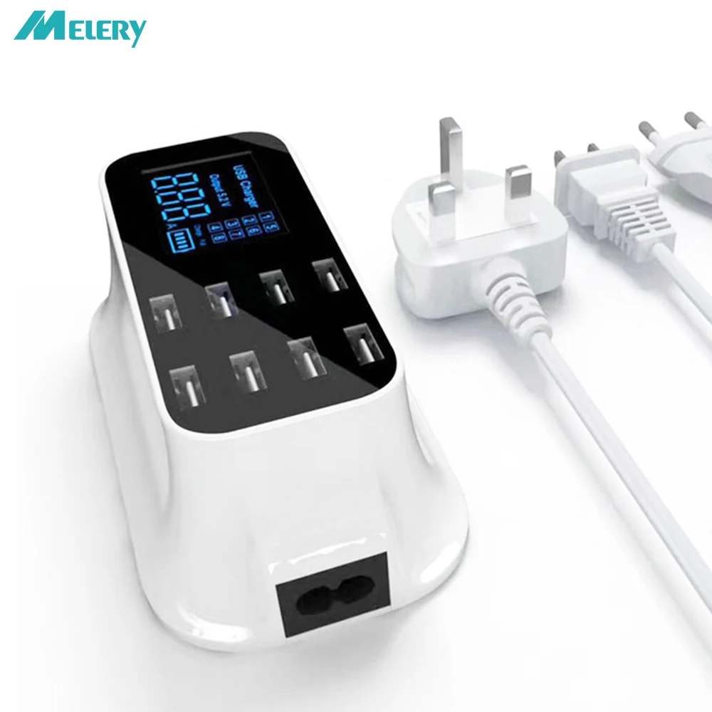 

Smart Multi USB Charger 8 Ports LCD Digital Display Desktop AC Adapter Phone Charger for iPhone iPad Samsung Huawei Nexus HTC