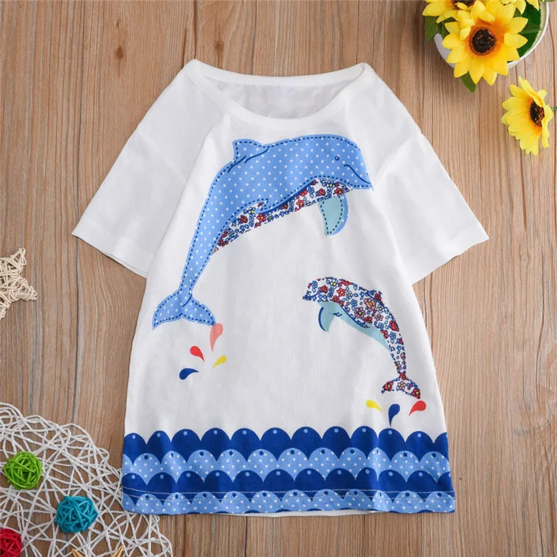 2019 new Toddler Kids Baby Boys Girls Clothes Short Sleeve Cartoon Tops T-Shirt Blouse fashion cute design #4m26 (10)
