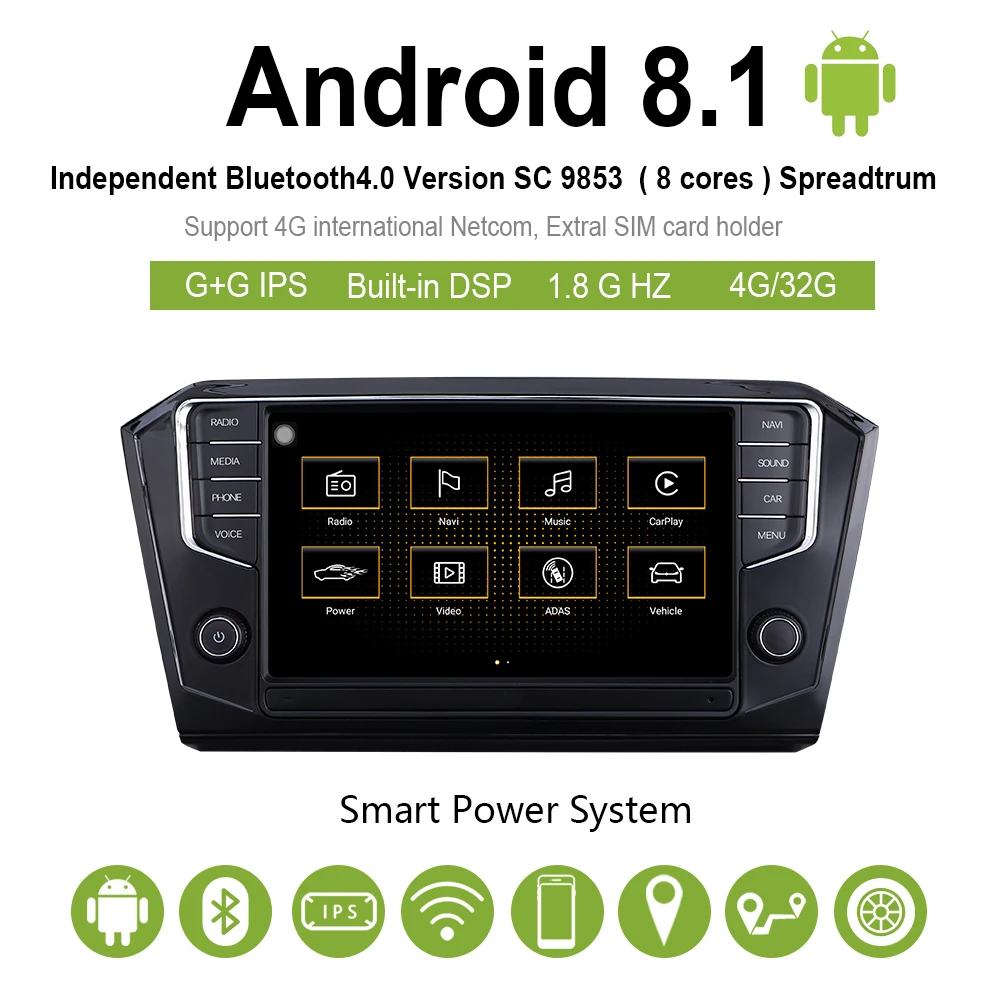 Автомагнитола с навигацией мультимедийное видео на платформе android 8 1 для VW Skoda