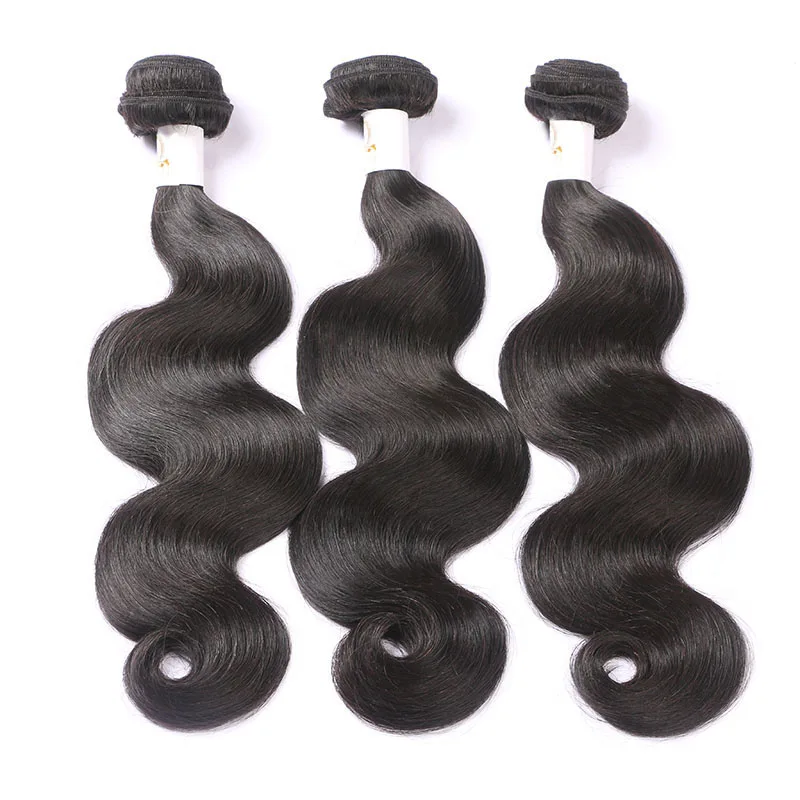 Onda do Corpo do Cabelo Humano de Remy do Brasileiro do Cabelo 3 Pacotes Negócio Extensões de Cabelo Tece Cor Natural Preto Tecer Dupla Trama para Gilrs 4 Cheap weft bundles