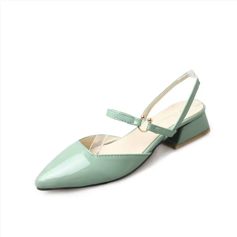 Г., новые женские сандалии с острым носком удобная летняя обувь для путешествий на толстом низком каблуке Модные женские повседневные сандалии, V147 - Цвет: Зеленый