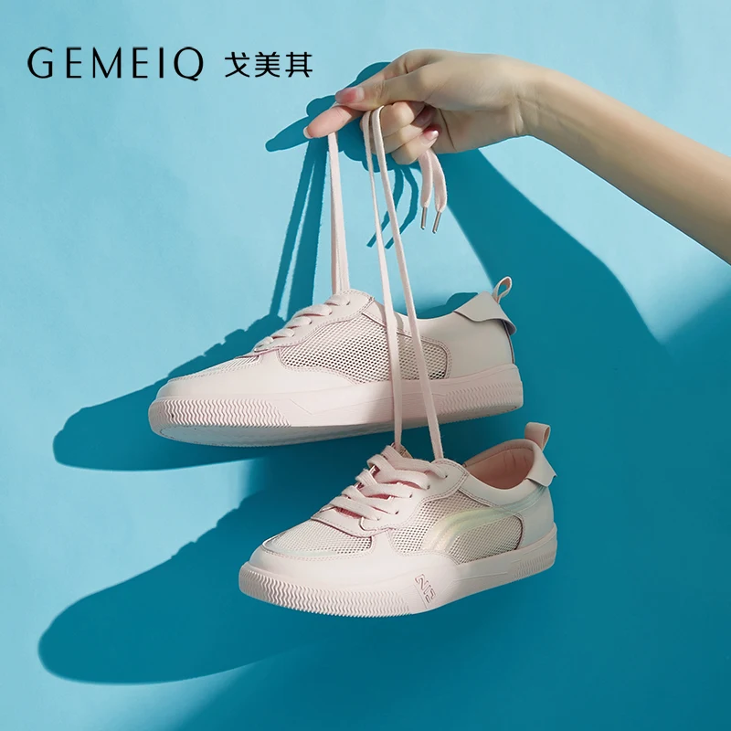 

GEMEIQ 2019 Women's Sandals Muffin Thick Bottom Fish Mouth Sports Sandals With Breathable Leather Casual Shoes