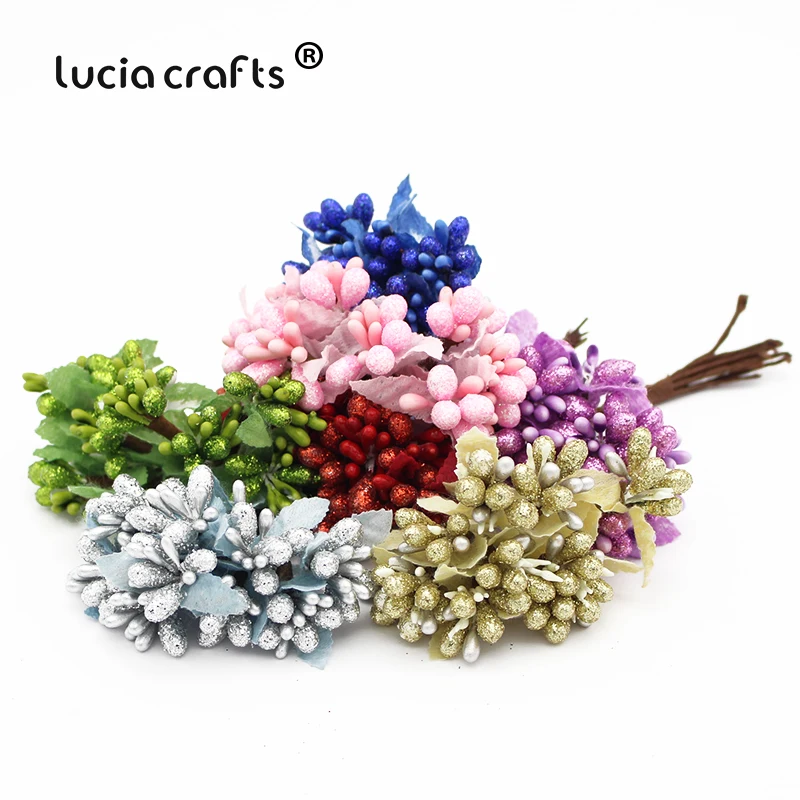 

1Bundle(10pcs) 11cm Artificial Flowers Fake Wreath Bud Stamen Berry Bouquets DIY Party Wedding Gift Box scrapbooking Decoration