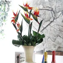 Силиконовый райская птица стрелитция имитация красивый поддельный цветок композиция украшение стены для дома отель офисный стол