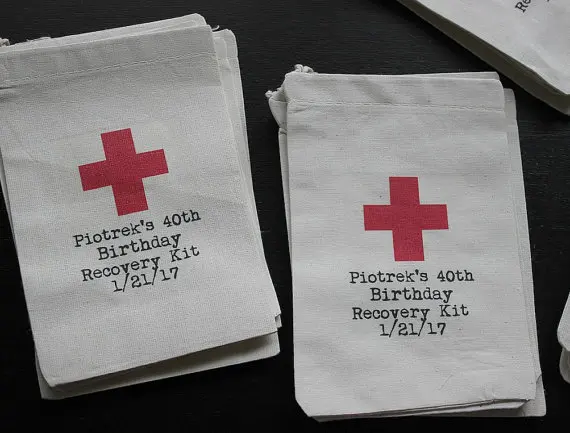 

personalized Red Cross birthday wedding favor muslim bags Bachelorette Hangover recovery Survival Kit Candy pouches