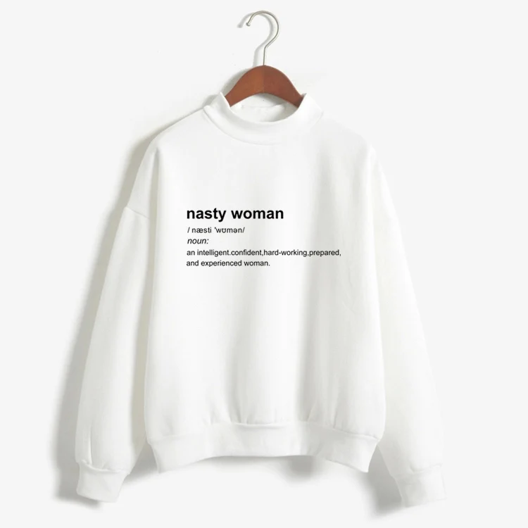 Plus Size New Kpop Autumn Women Hoodies Loose Kawaii Nasty Women Letter Print Pullovers Harajuku Sw
