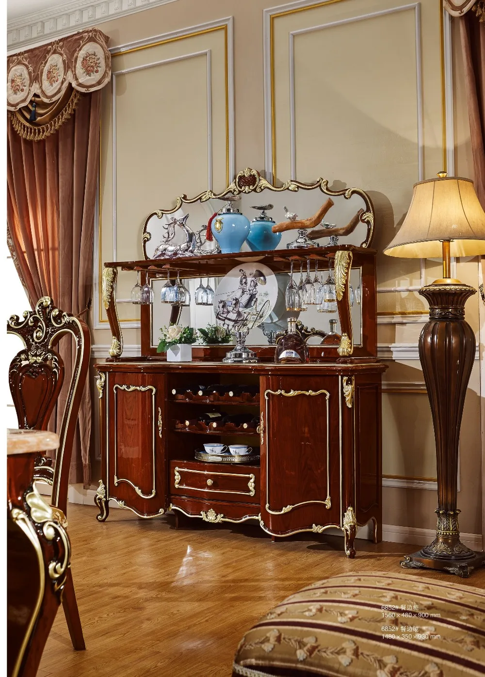 Hot selling olid wood dinning table set with 6 chairs