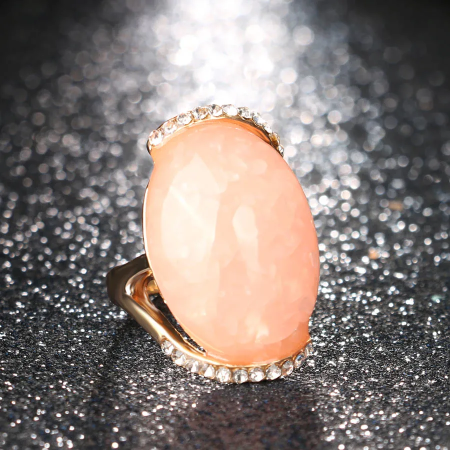 Wbmqda супер Винтажное кольцо коллекция Мода Античное золото кристалл смолы вечерние кольца для женщин Свадебные ювелирные изделия оптом - Цвет основного камня: 20