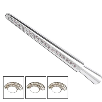 

New Metal Ring Size Measurement Set Measuring Ring with Rings Mandrel Sizer Finger Sizing Measuring Stick Ring Jewelry Tools Set