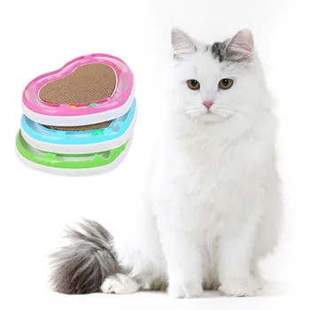

Funny Cat Toy Grab Plate Interactive Heart-Shaped Pet Toys With Catnip Bell Balls Catnip Toys For Cat