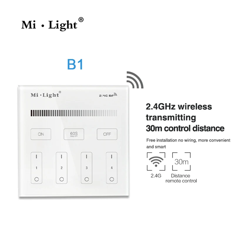 Miboxer Одноцветный пульт дистанционного управления 4 зоны яркости смарт-панель WiFi iBox смарт-контроллер для светодиодной ленты FUT036/iBox1/iBox2/B1/T1