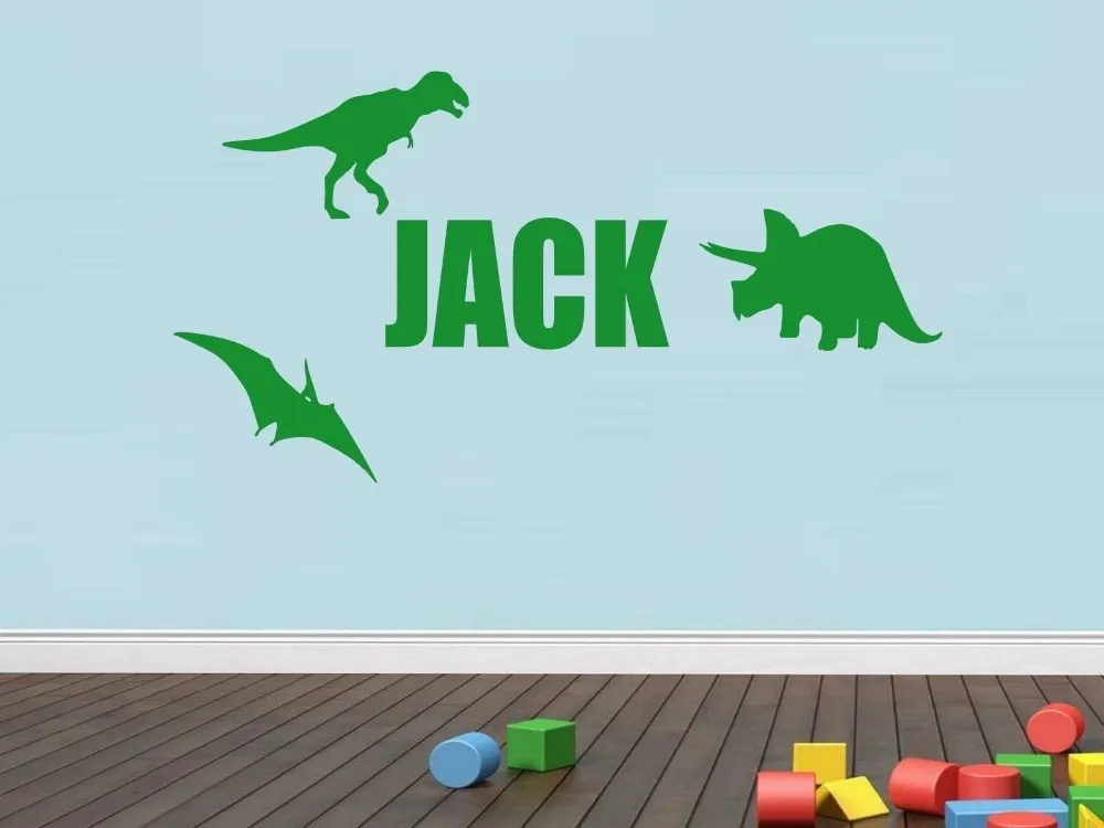 Custom made dinosaurs Wall sticker Decal Name Sticker Nursery Bedroom