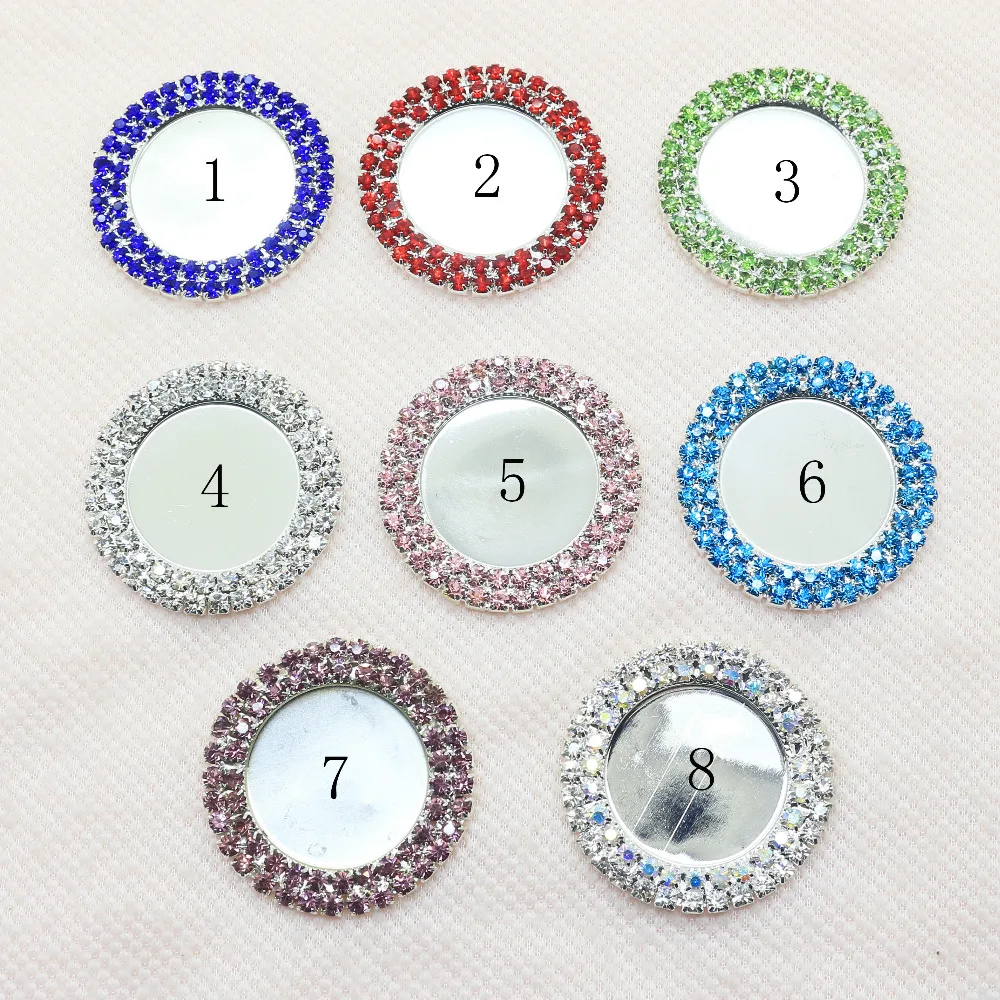 

10Pcs/Set 40MM Round Rhinestone Buttons Diamond Pearl Hair Flower Ribbon Webbing Wedding Decoration Crysta Accessories