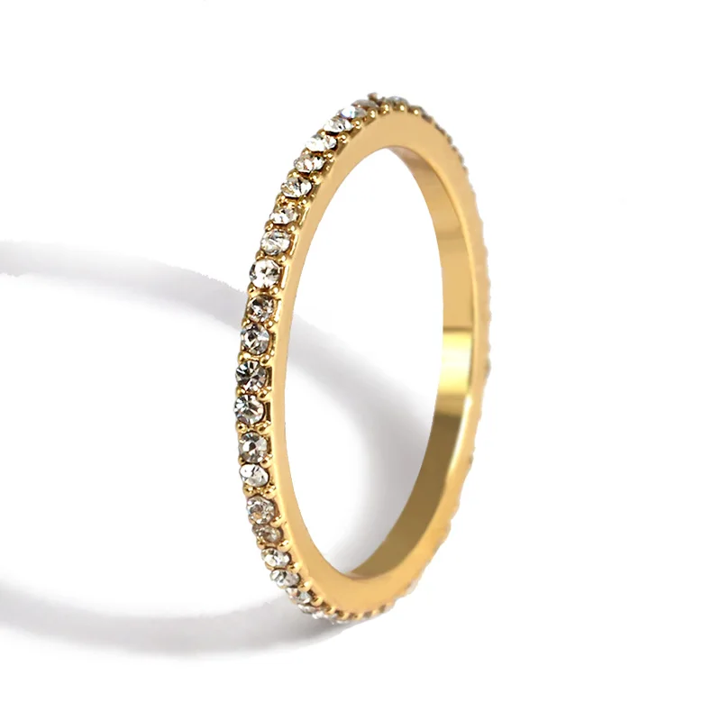 AOTEMAN новое красочное cz кольцо Вечность тонкое тощее обручальное кольцо радужного цвета классические простые круглые кольца на палец
