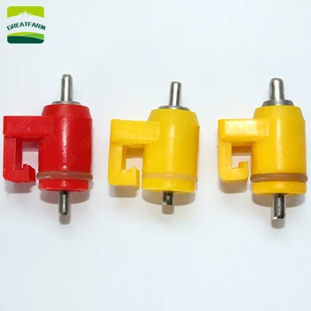 

Plastic Chicken Automatic Waterer Nipple Drinker Accessories ball Valve Nipple Drinker Red Yellow