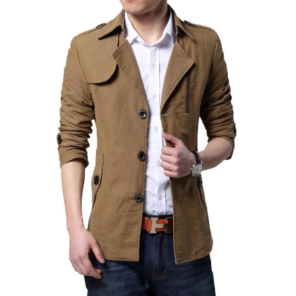 Cnway 2016 New High Quality Warm Thick Autumn Winter Trench Coat Men Slim Fit Cotton Loose Casual Jacket Outwear M-XXXXL | Мужская