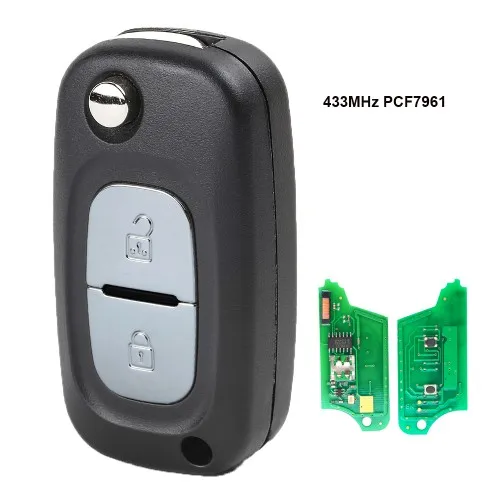 

KEYECU Flip Remote Key Fob 2 Button 434MHz PCF7961 for Renault Clio 3, Kangoo, Master,Clio 3,Twingo, Modus 2006-2016