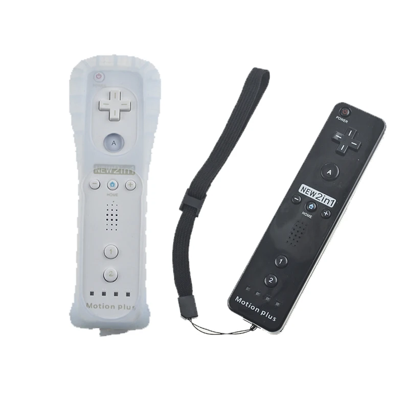 

For Nintendo For Wii Wireless Remote Controller Built-in Motion Plus + Silicone Case Skin Cover + Hand Strap For Nintend For Wii