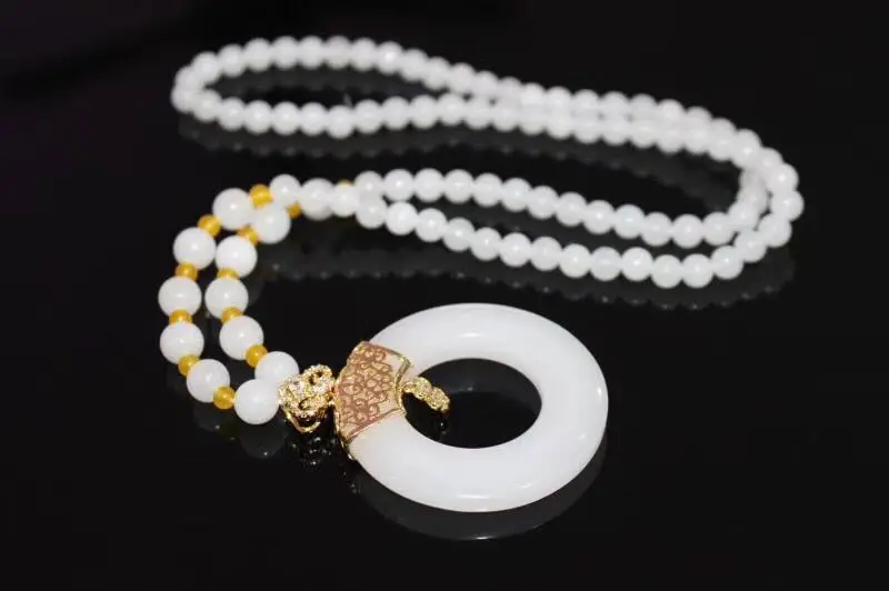 

Koraba Fine Jewelry Natural White Jade Manual Polishing Peace Buckle A Symbol of Peace and Good Luck Free Shipping