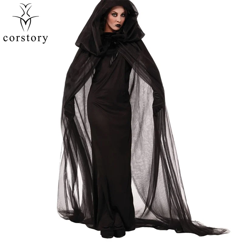 Женский костюм для косплея ведьмы на Хэллоуин|cosplay costume for women|witch hooded dressgothic halloween |