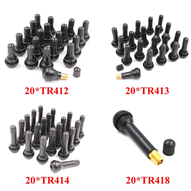 YAOPEI 80PCS/Lot (TR412+TR413+TR414+TR418) BLACK RUBBER TIRE VALVE STEM