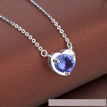 Большая 1 карат 18 к золотая натуральная Подвеска из танзанита синий драгоценный камень сердце дизайн ювелирные изделия Валентина Рождество Prensent подарок
