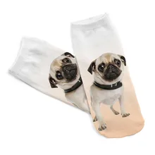 Мужские хлопковые носки детские повседневные короткие носочки с принтом мопса для женщин Calcetines Chaussettes