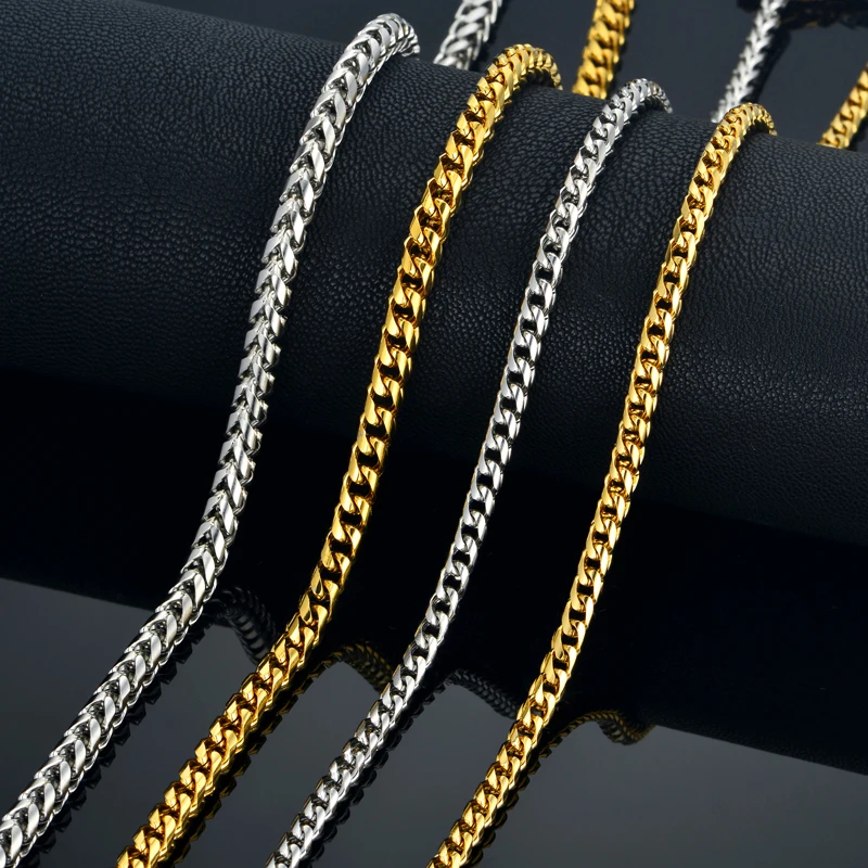 Mens Gold Chain Necklace 4/5MM Long Necklace For Men 18