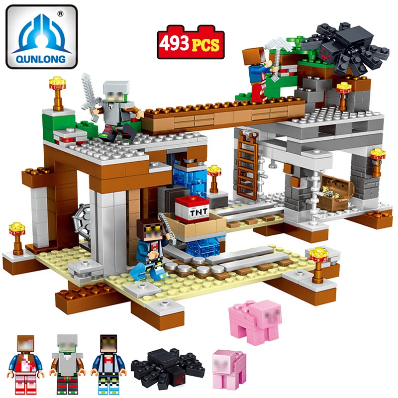 

Qunlong MY WORLD Minecraft Building Block Bricks Educational Toys For Children Girls Compatible Legoe Lepine Technic juguetes