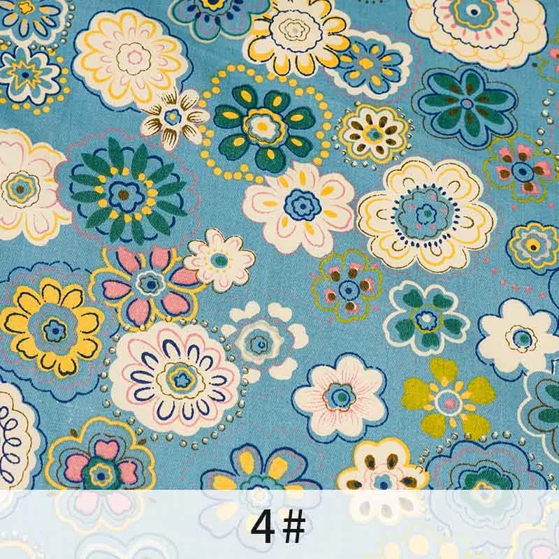 Высококачественная саржевая хлопковая ткань zakka с цветочным принтом ткань для шитья платья и сумки для хранения TJ020-1
