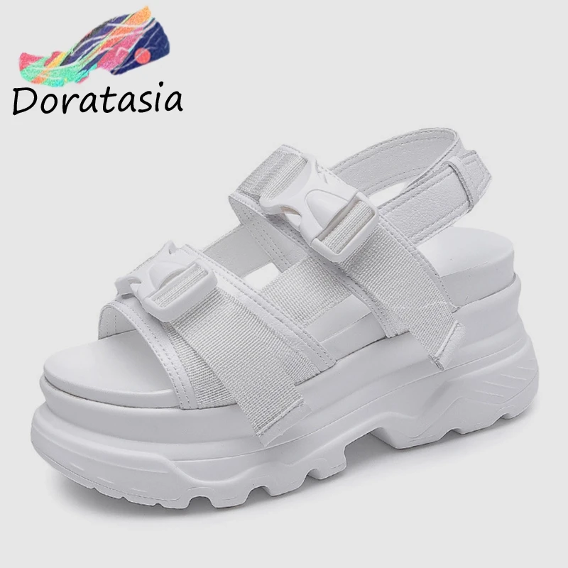 

DORATASIA Rome Platform Women's Sandals 2019 Fashion Summer Buckle Dad Shoes Thick Sole Ladies Beach Sandals Casual Woman Shoes