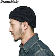 Новинка, Мужская Осенняя зимняя повседневная короткая шапка, мужская вязаная шапка, теплая шапка, вязаная шапка, мужская вязаная шапка Skullies Beanie