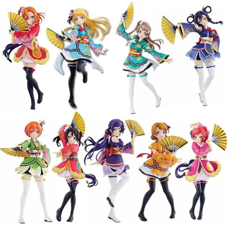 Аниме Love Live Figuras Toys School Idol Project ПВХ Фигурки игрушки Honoka Kousaka Lovelive in Kimono Dolls 15 19 см|figure